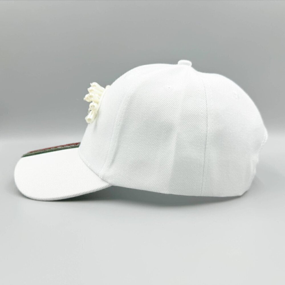 Evil Eye Pearl Rhinestone Striped Baseball Cap - Picture 7 of 7